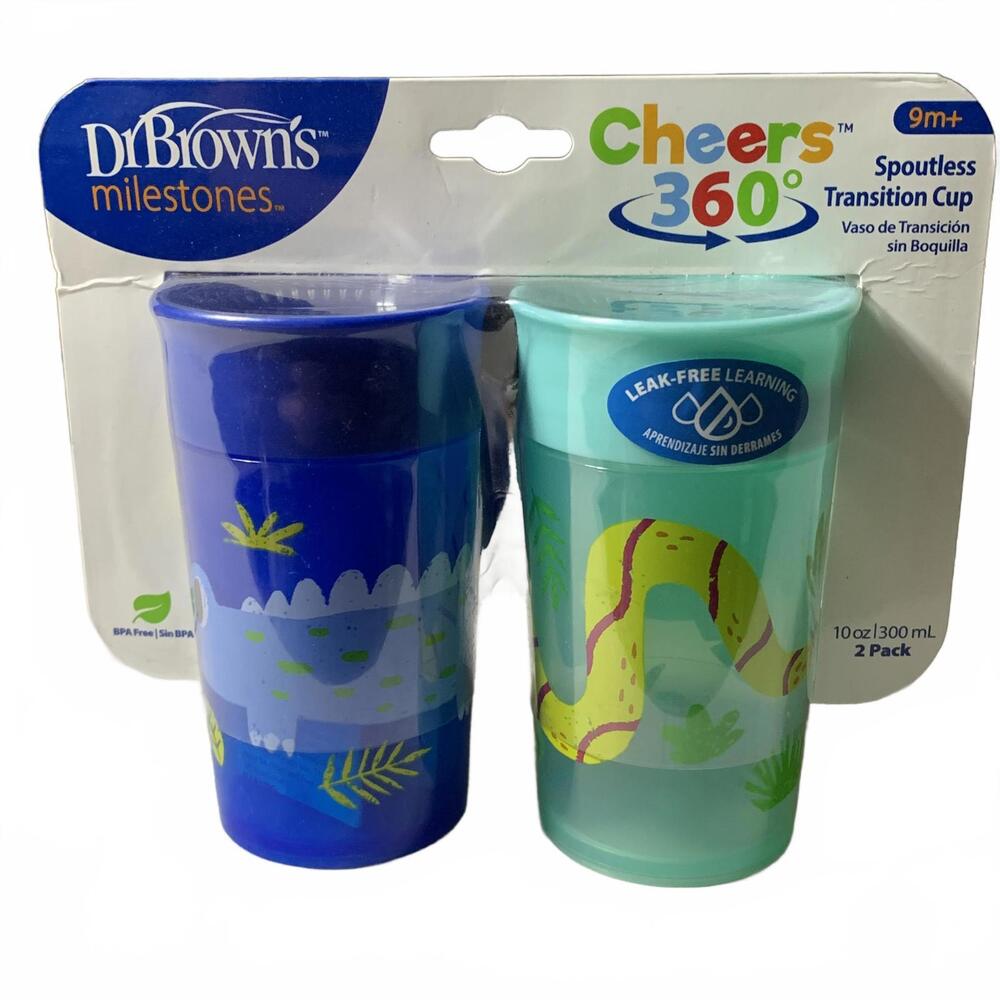 Dr. Brown's Cheers 360° Spoutless Transition Cup 2 Pack‎ NEW